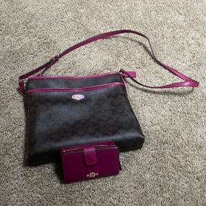 Coach Cross Body Purse & Matching Wallet